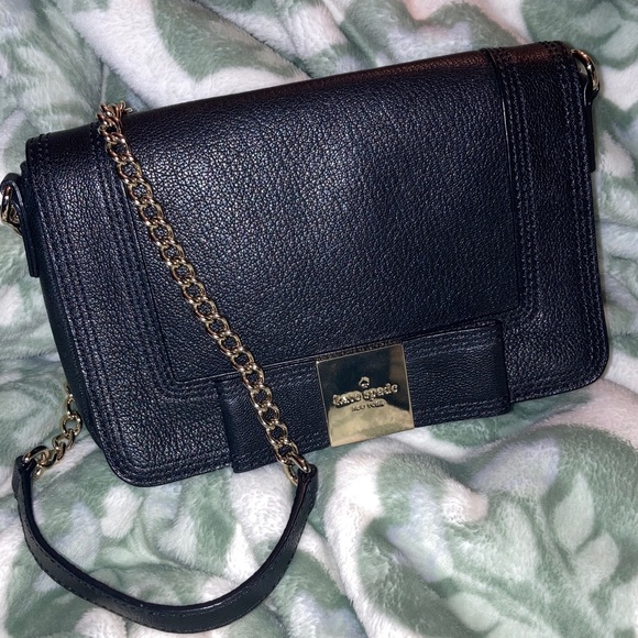 kate spade Handbags - Kate Spade Black Crossbody Bag with Gold Chain